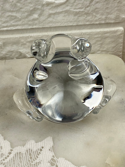 Hand Turned Glass Frog Paper Weight