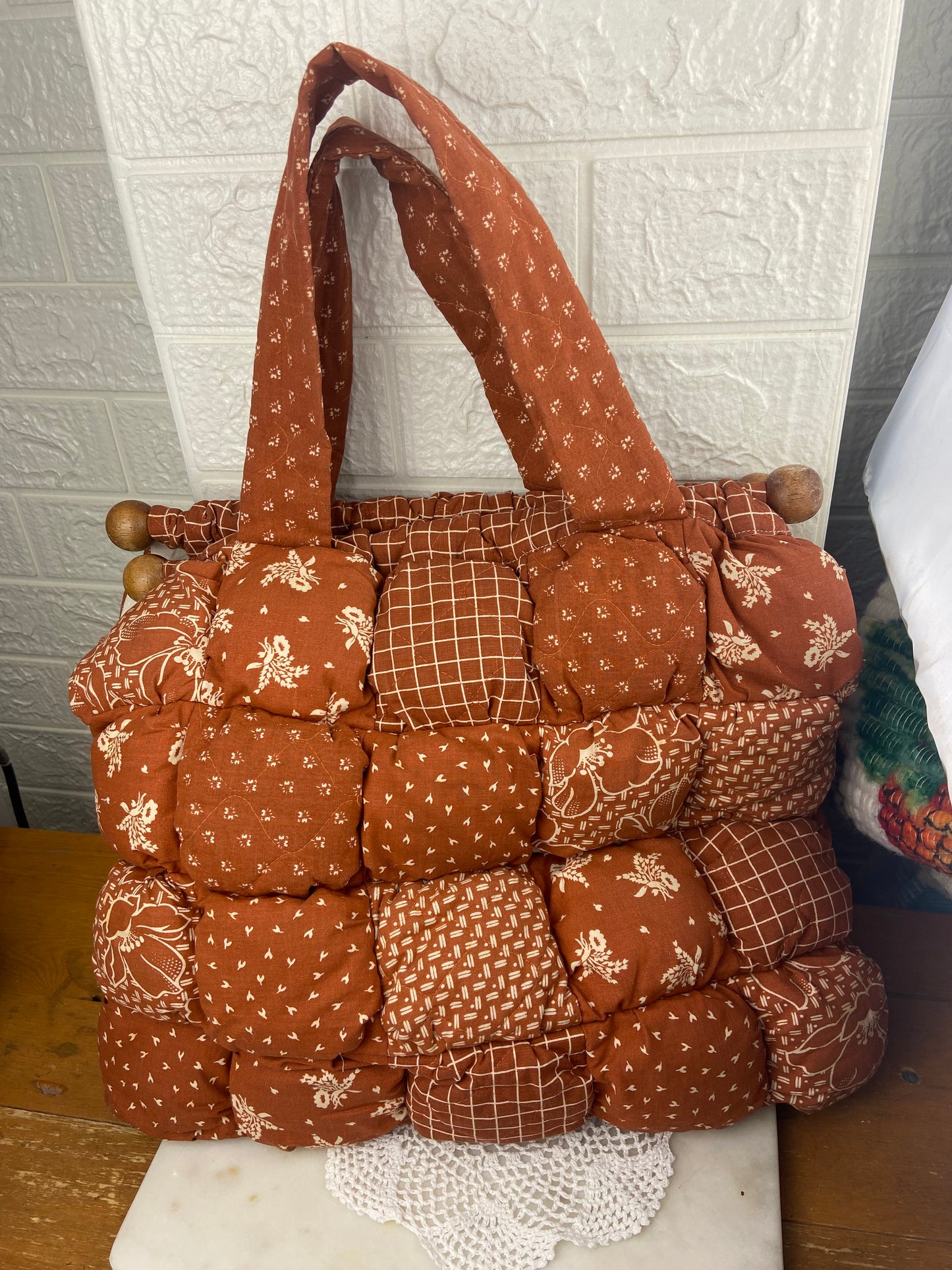 Handmade Quilted Sewing / Knitting Bag by Dianne Martin
