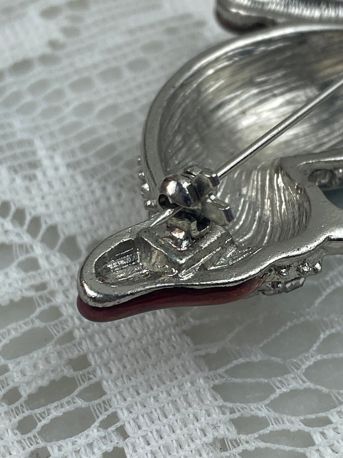 Enamel & Rhinestone Parrot Brooch