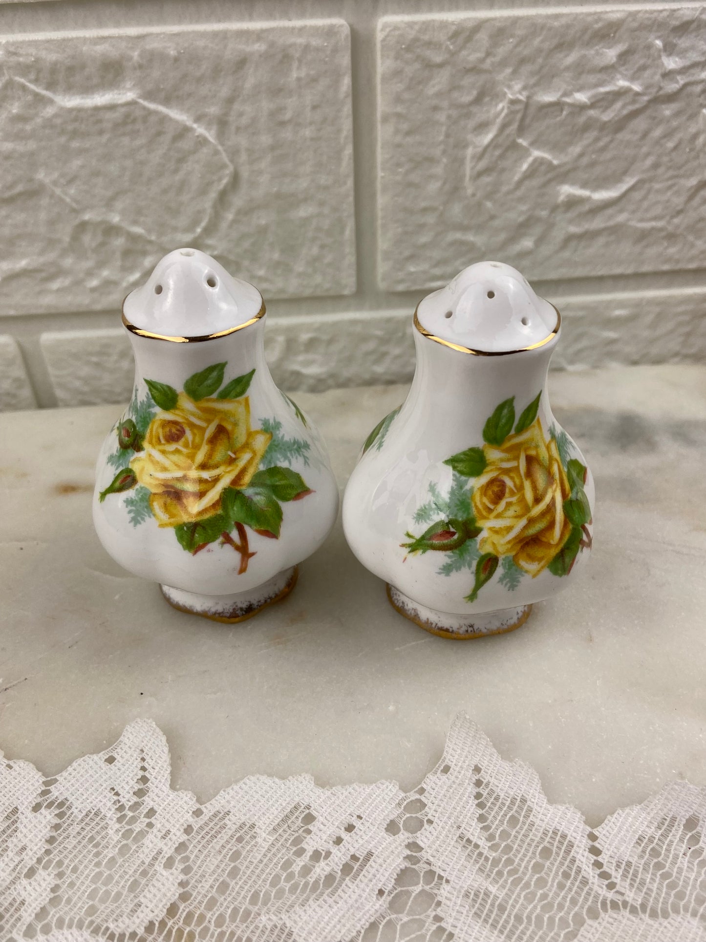 Royal Albert Bone China Salt & Pepper Shakers | Tea Rose Pattern