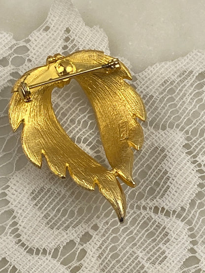 Designer Brooch by Jonette Jewelry | Gold-Tone Wings