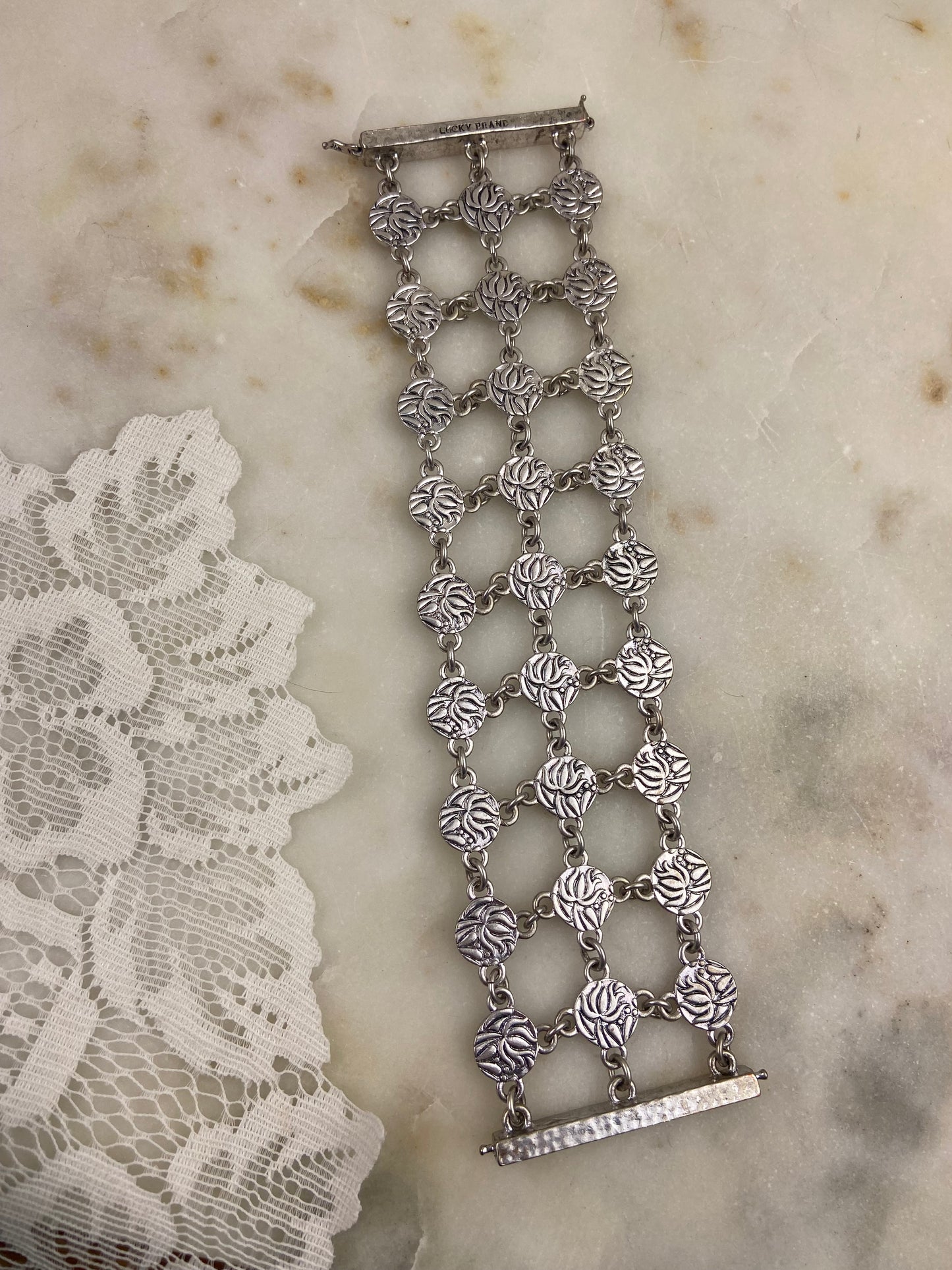 Metal and Glass Multi-Strand Bracelet with Magnetic Clasp by Lucky Brand