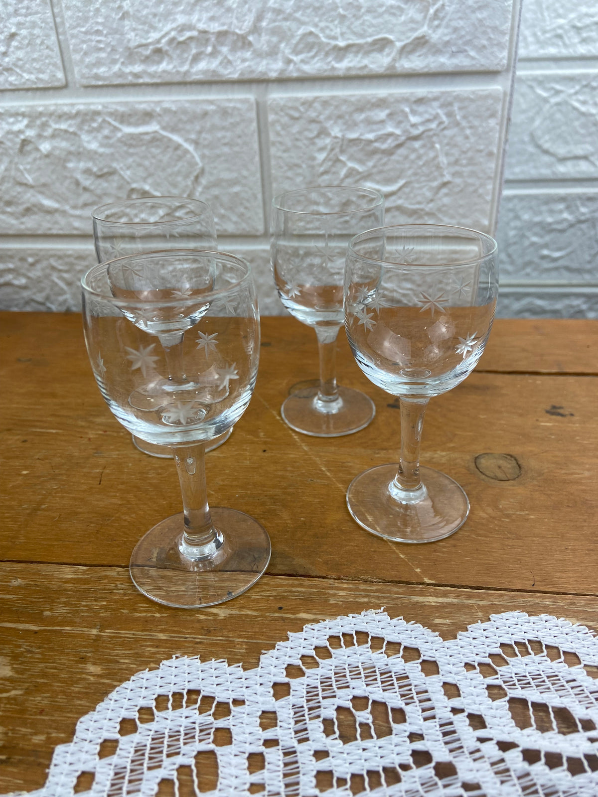 Set of 4 x Liqueur Glasses ‘Stardust’ Pattern by CG Quartex