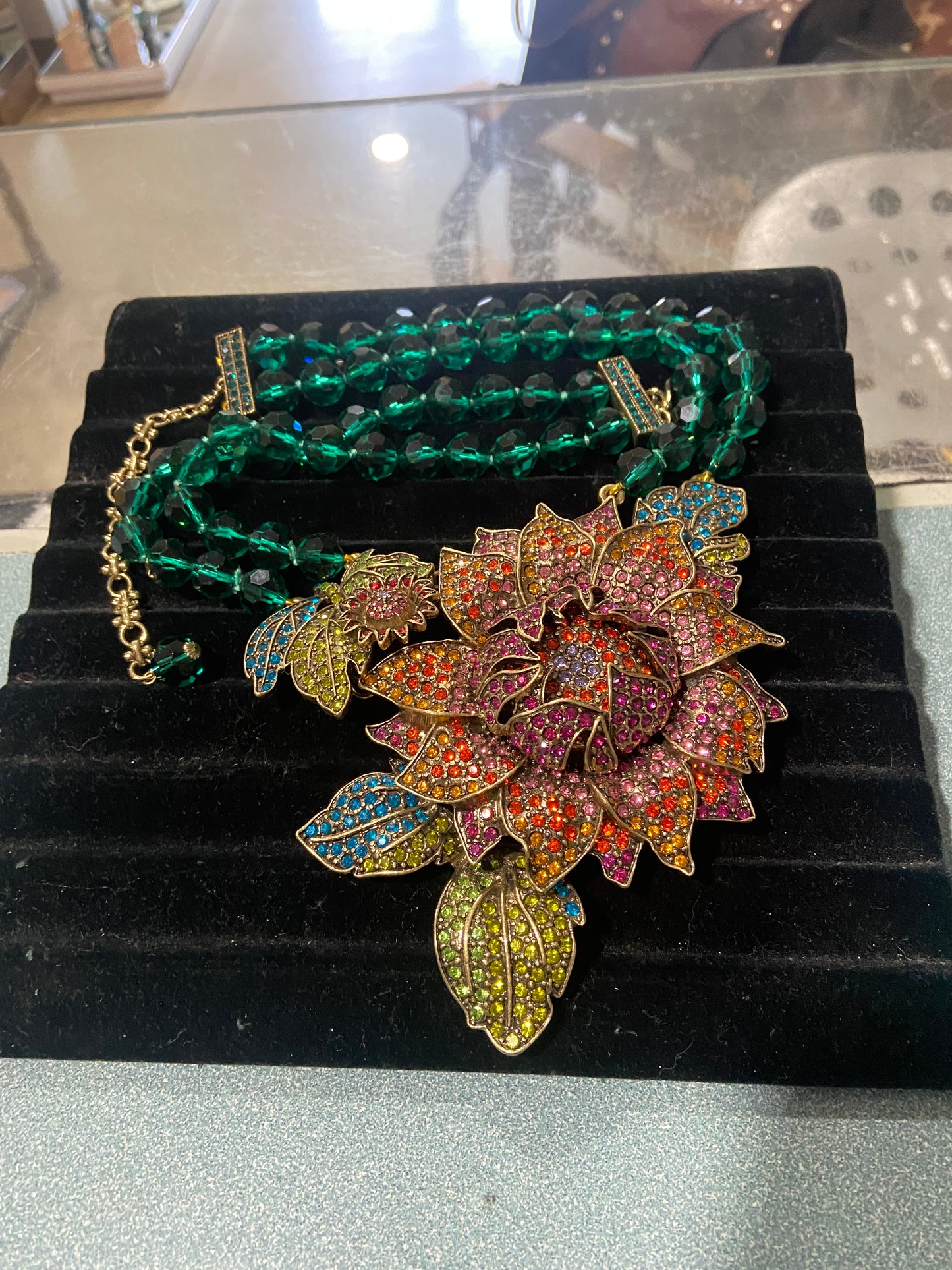 ‘Late Bloomer’ Necklace by Heidi Daus | Hand Inlaid with 9 Colours of Swarovski Crystals