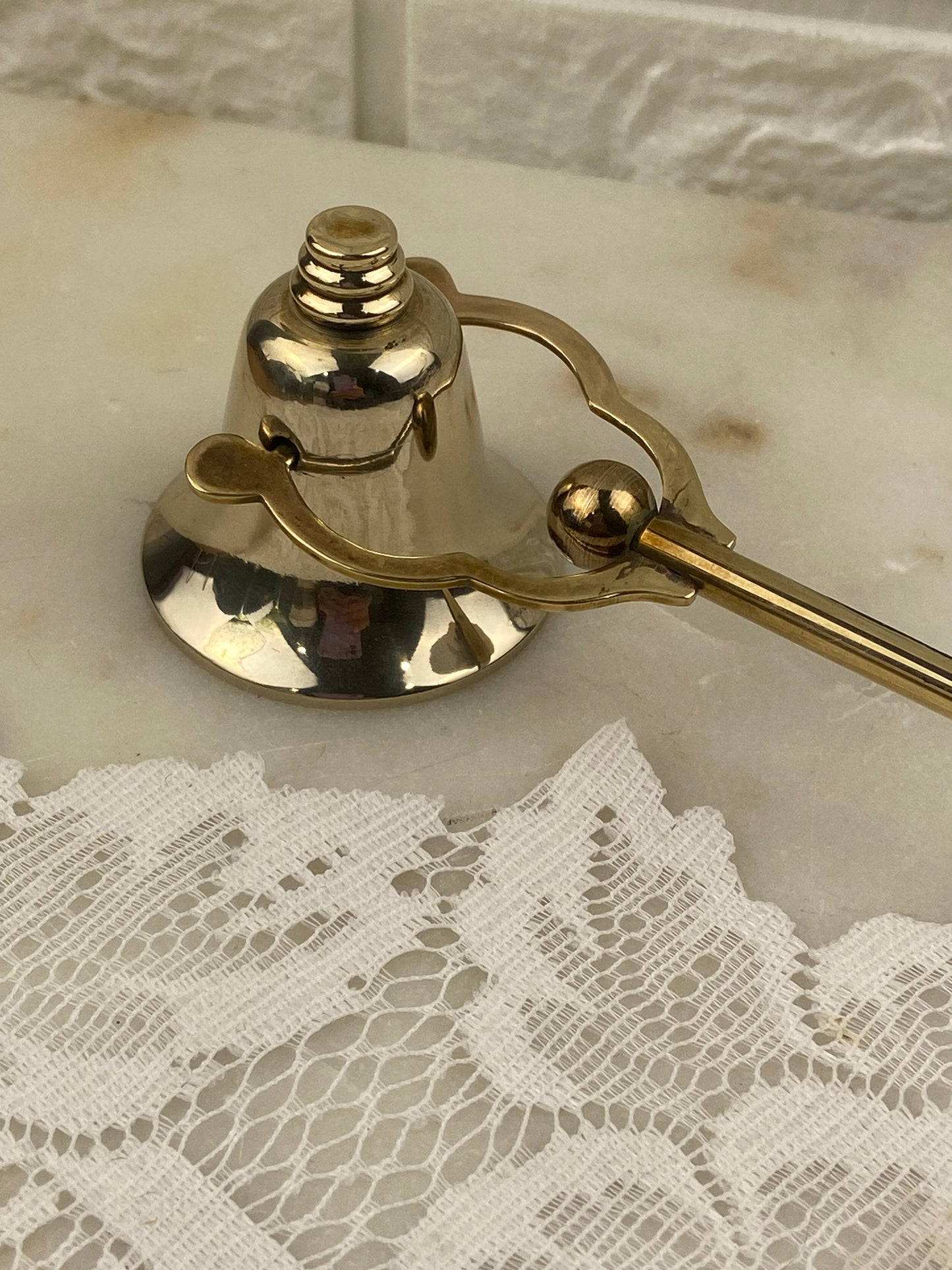 Polished Brass Bell-Shaped Candle Snuffer