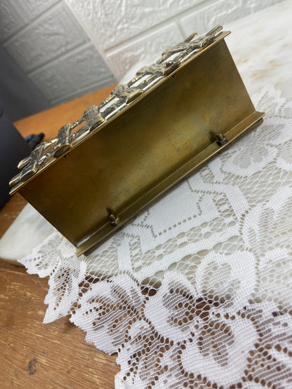 Polished Brass Hen and Chick Napkin Holder
