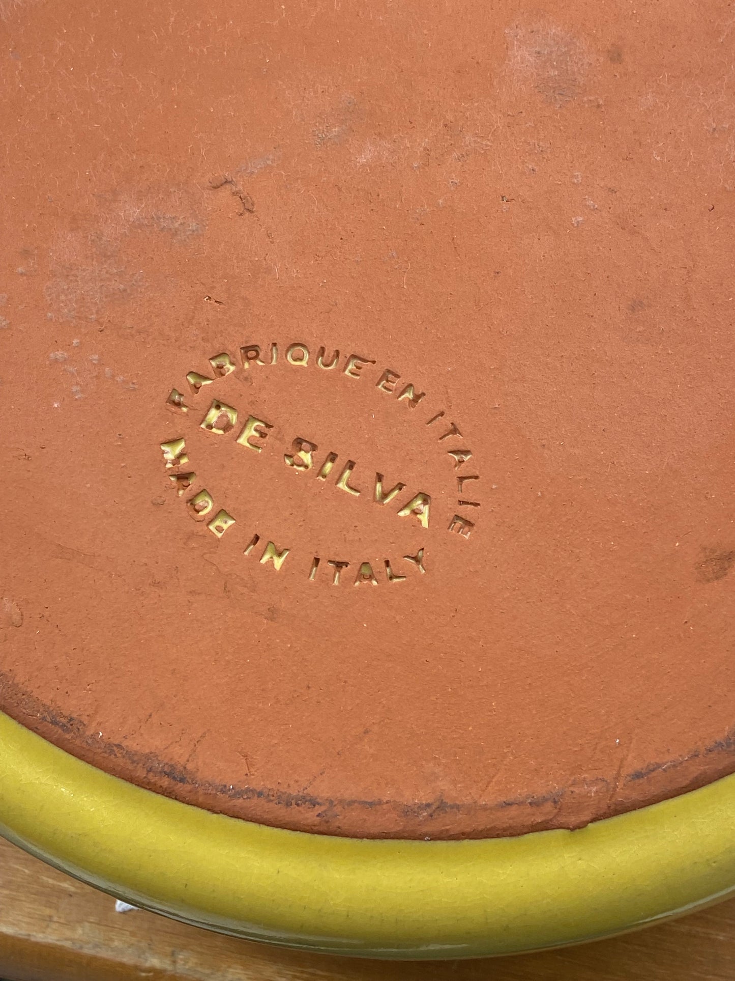 Yellow Terracotta Casserole Dish by De Silva Pottery, Italy