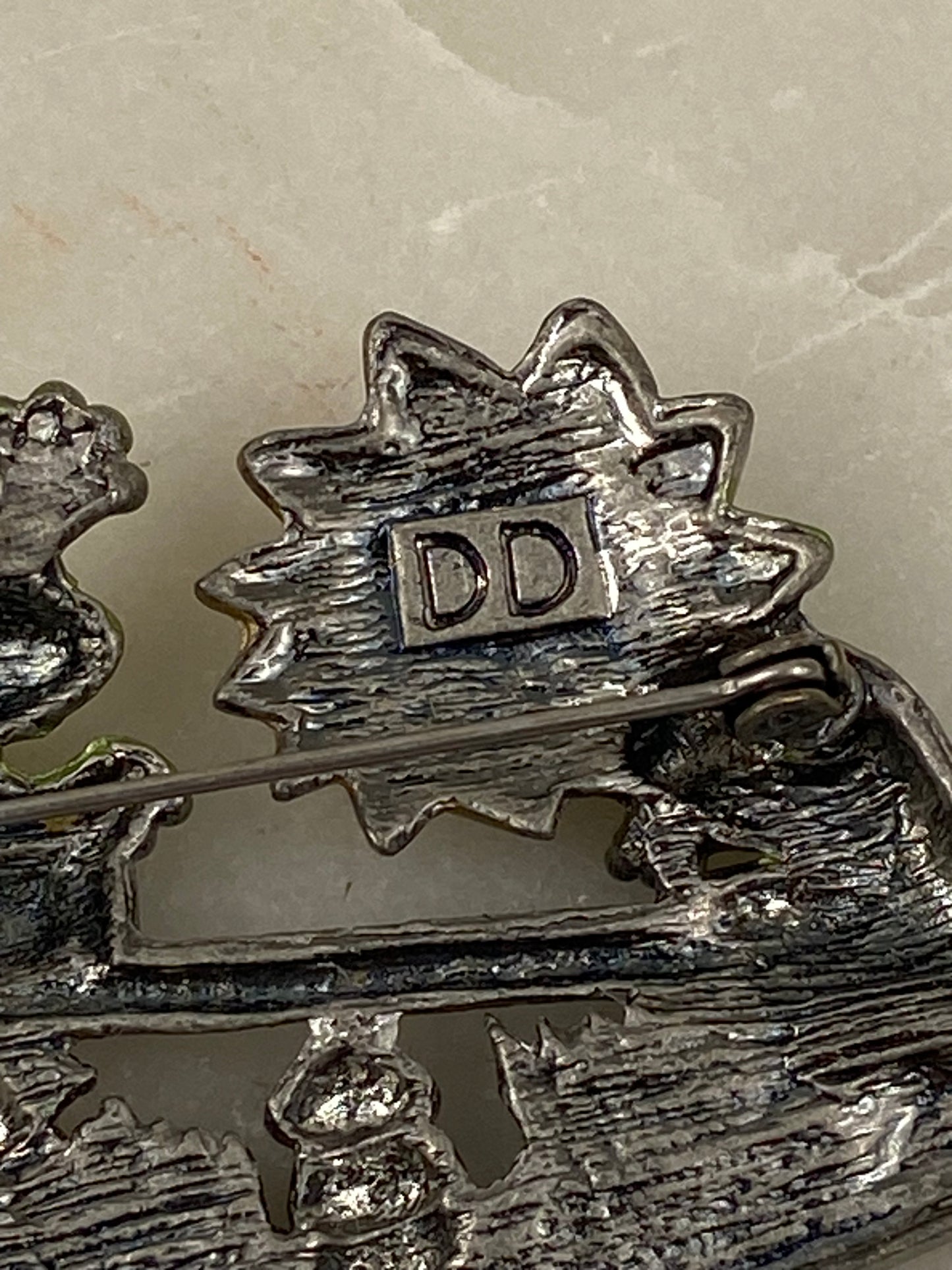 Pewter Frogs on See-Saw Brooch by Darling Dash