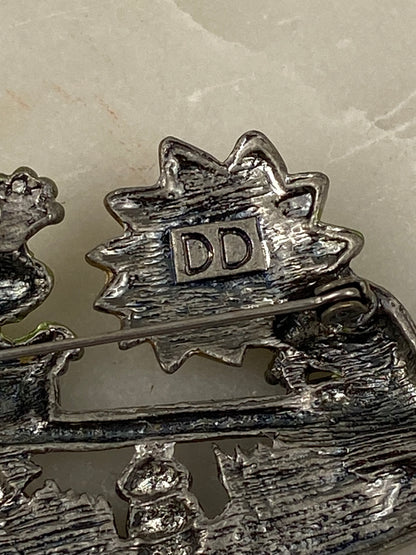 Pewter Frogs on See-Saw Brooch by Darling Dash