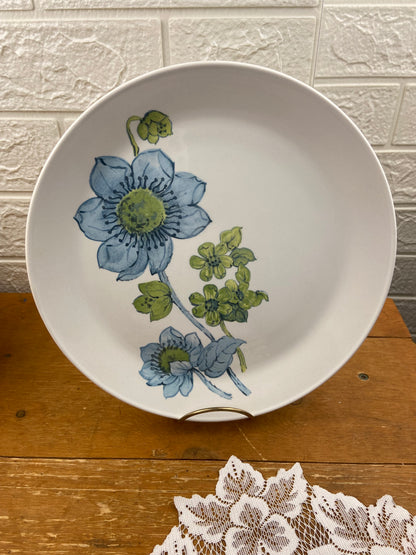 10” Hand Painted Ironstone Dinner Plate by Johnson Bros | Snowhite Pattern