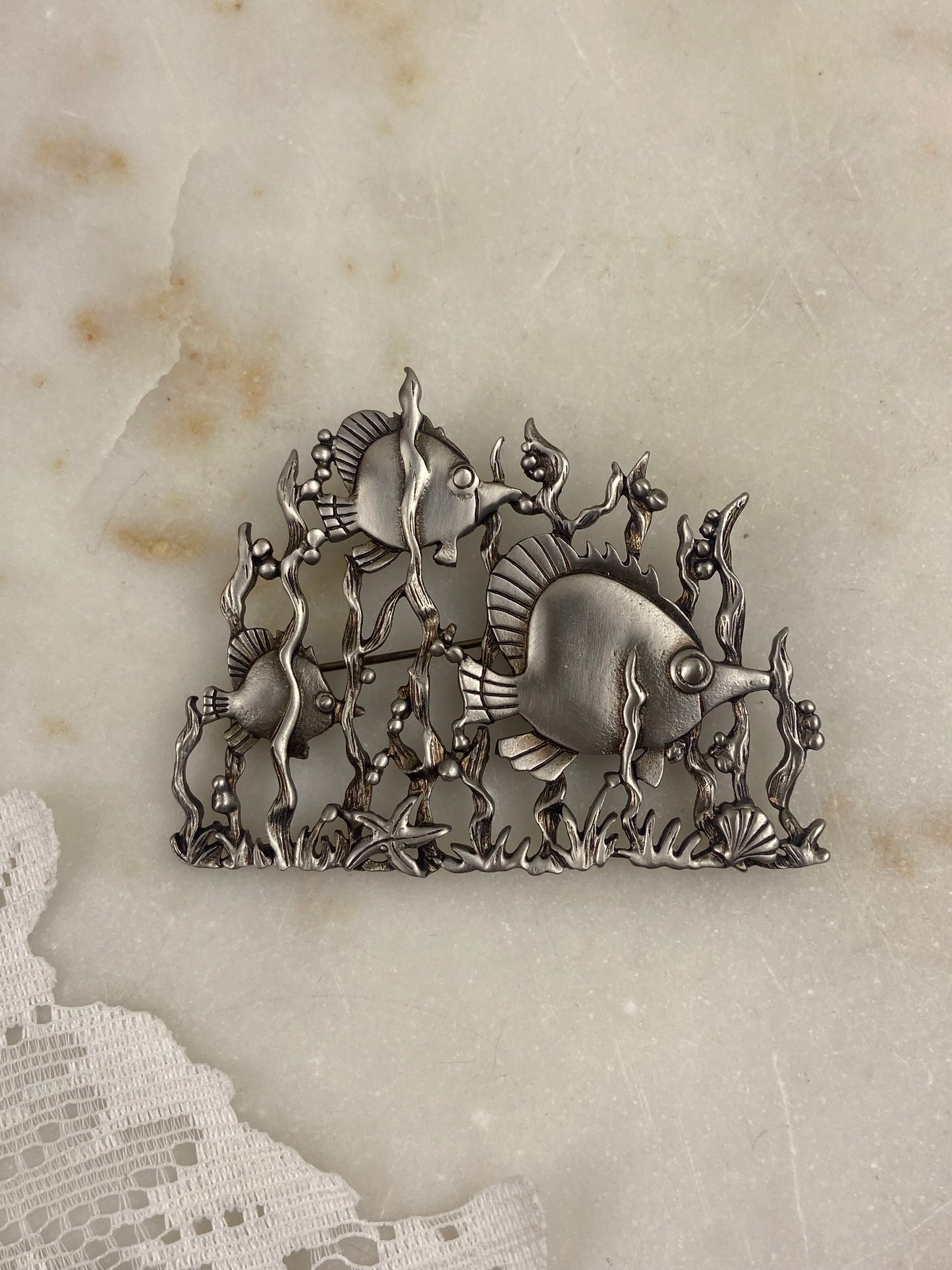 Large Jonette Jewelry (JJ) Designer Brooch | Under the Sea