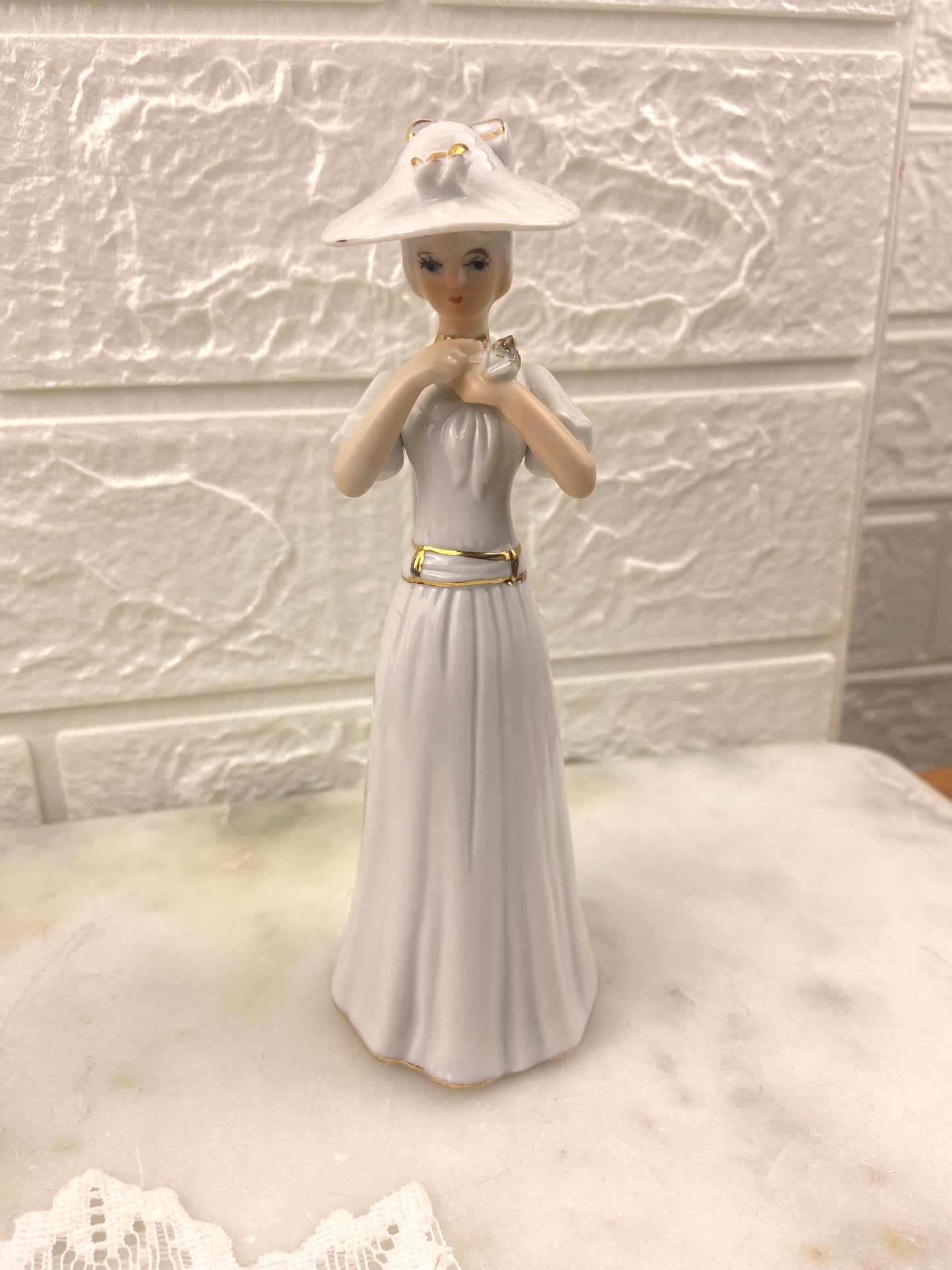 Small Porcelain Figurine | Woman with a Flower