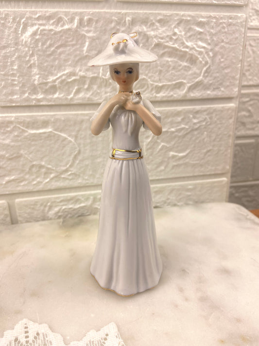 Small Porcelain Figurine | Woman with a Flower