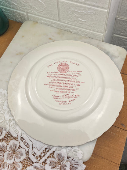 11” Oregon Collector’s Plate by Johnson Bros
