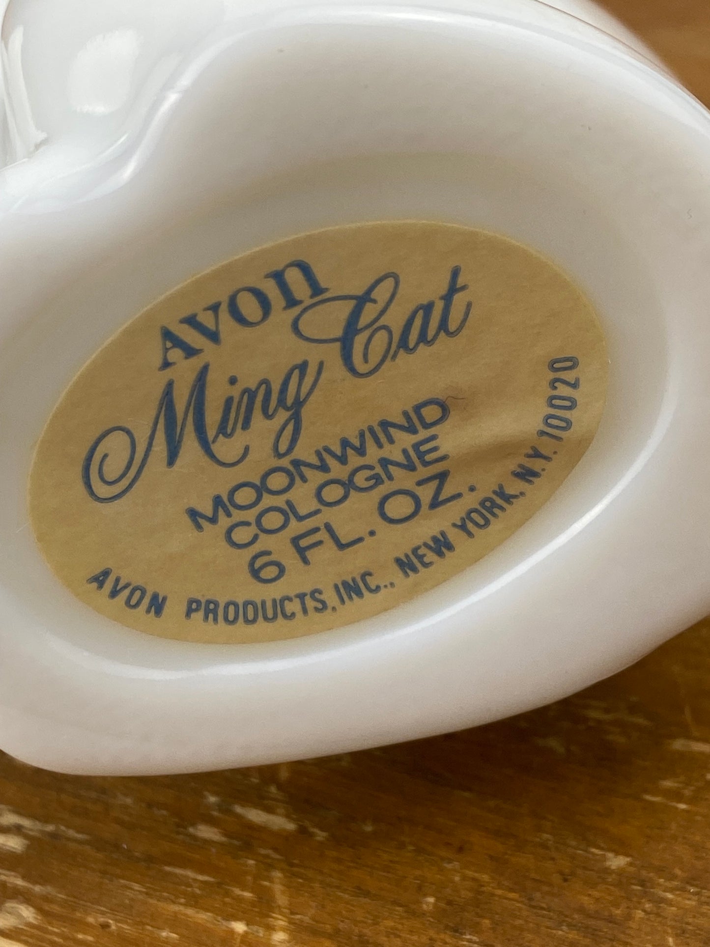 Vintage Avon | Ming Cat Milk Glass Cologne Decanter (Empty)