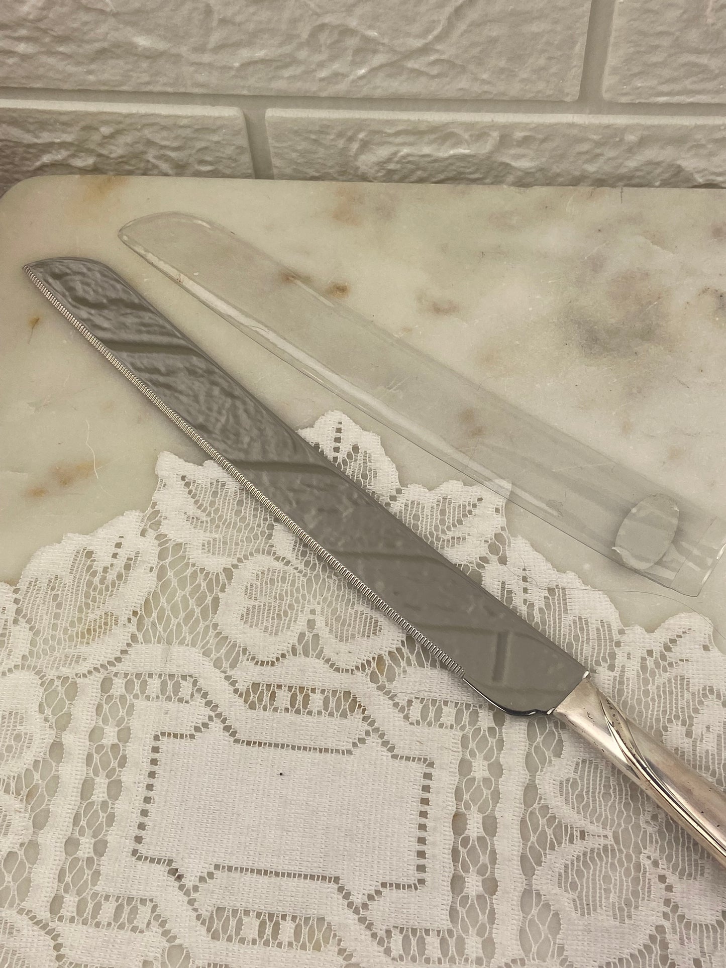 Embellished Wedding Cake Knife with Plastic Sleeve