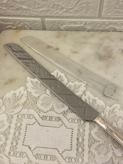 Embellished Wedding Cake Knife with Plastic Sleeve