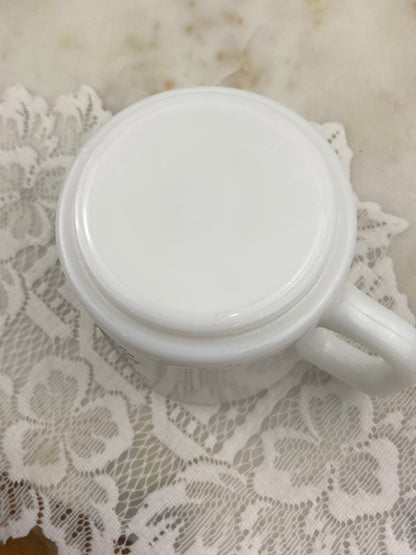 Vintage Brockway Glass Milk Glass Coffee Mug | Flower of the Month Collection [Roses ~ June]