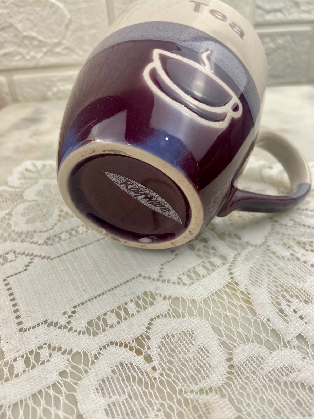 Small Striped Ceramic ‘Tea’ Mug by Rayware