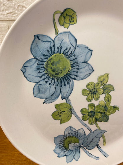 10” Hand Painted Ironstone Dinner Plate by Johnson Bros | Snowhite Pattern