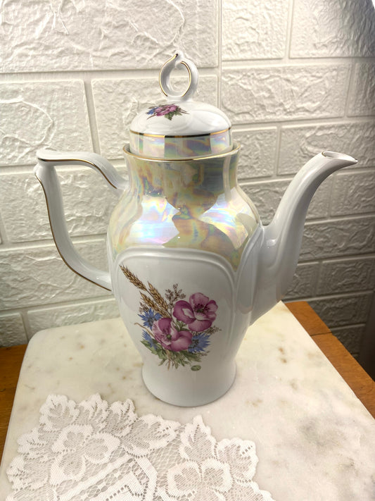 11” East German Porcelain Coffee Pot | GDR