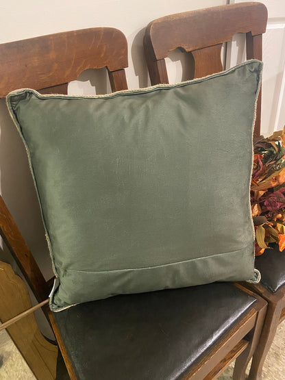 Green Fall-Themed Throw Pillow by Lillian August