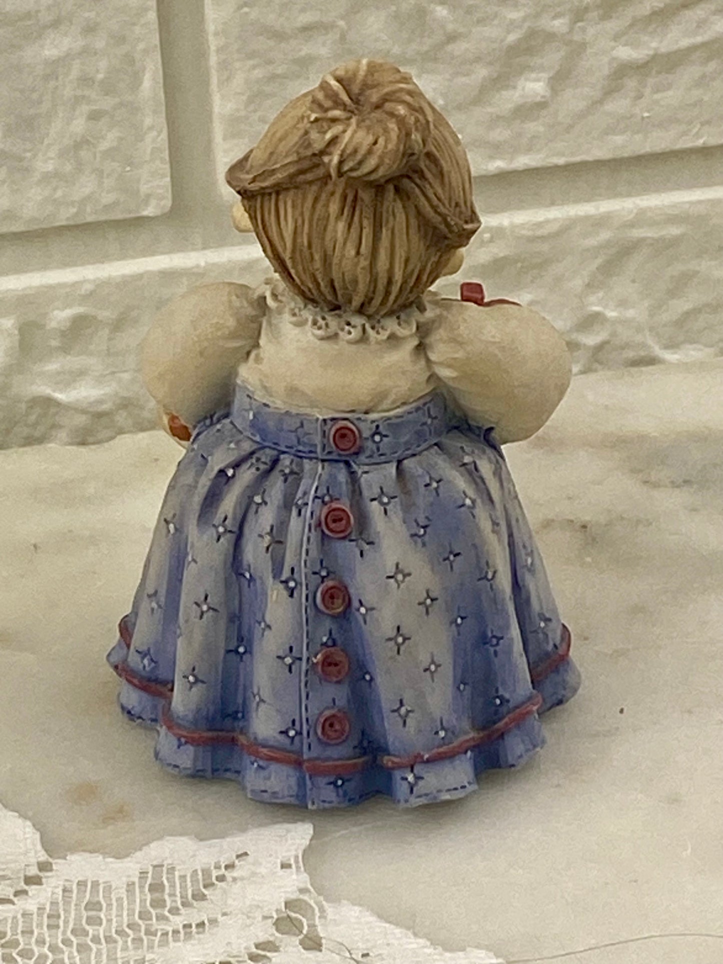 Small Resin ‘Cute as a Button’ Figurine by Mary Rhyner