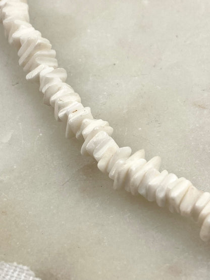 Beach Style White Puka Shell Necklace 19"