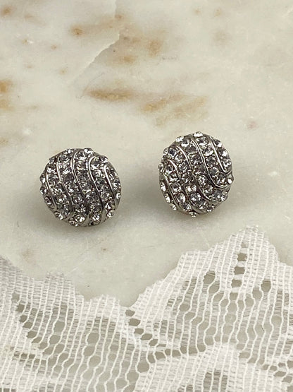 Sparkly Round Rhinestone Earrings [Posts]