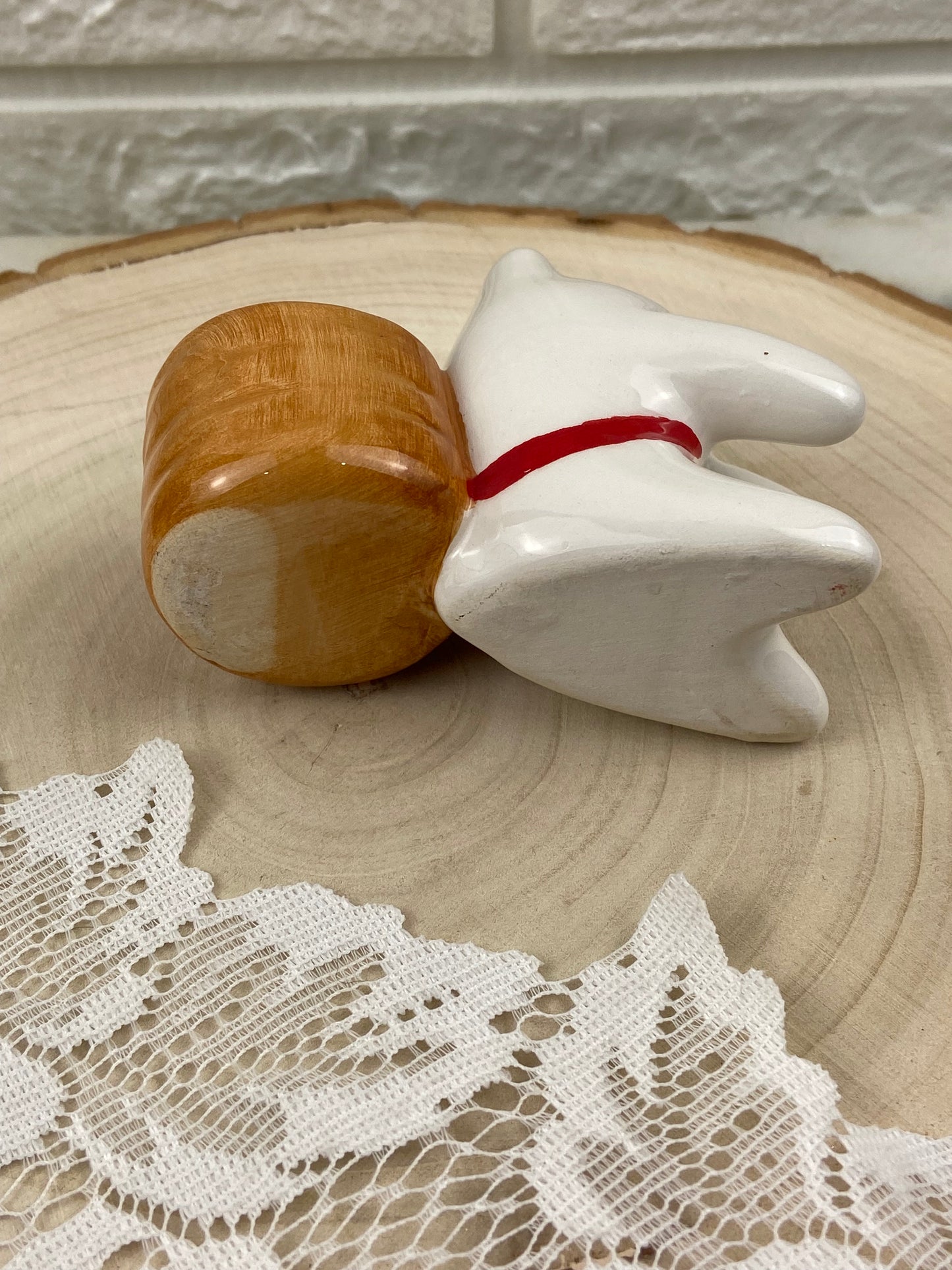 Glossy Porcelain Bunny Toothpick Holder