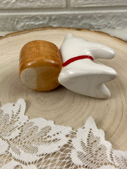 Glossy Porcelain Bunny Toothpick Holder