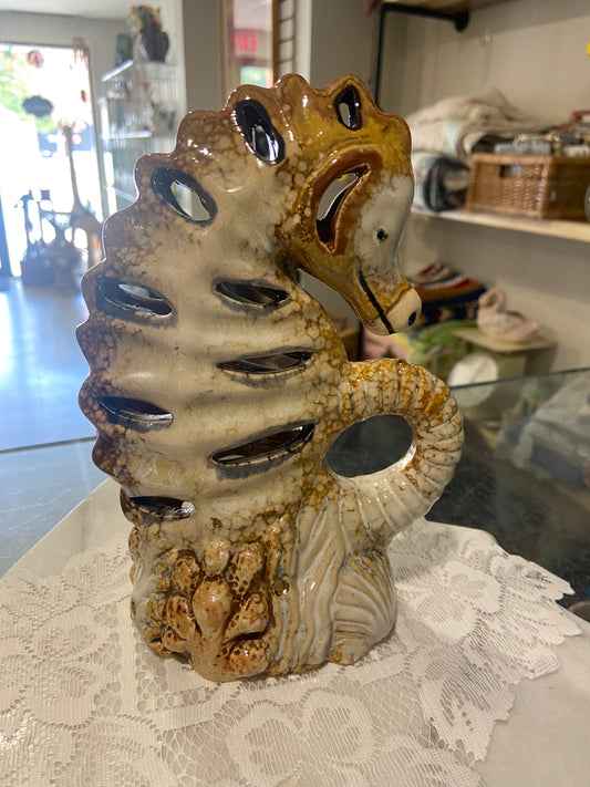 Handmade Pottery Seahorse Tealight Holder