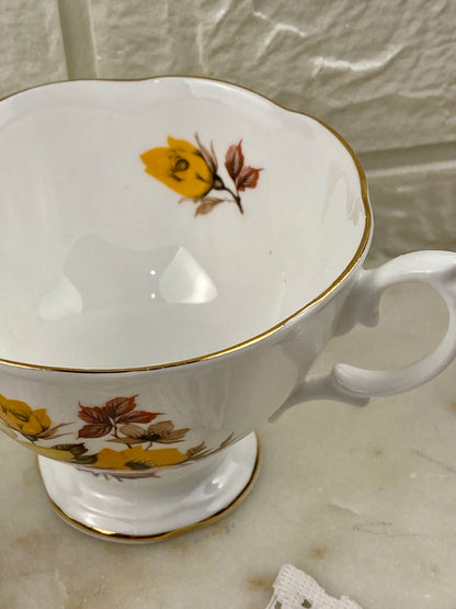 Bone Porcelain Teacup by Royal Albert | Sunflower Pattern