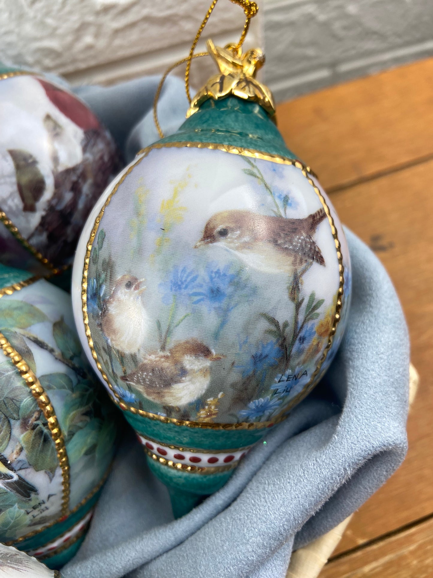 Hand Painted Porcelain Hanging Ornaments by Lena Liu | ‘Nature’s Poetry’ Collection