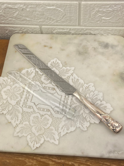 Embellished Wedding Cake Knife with Plastic Sleeve