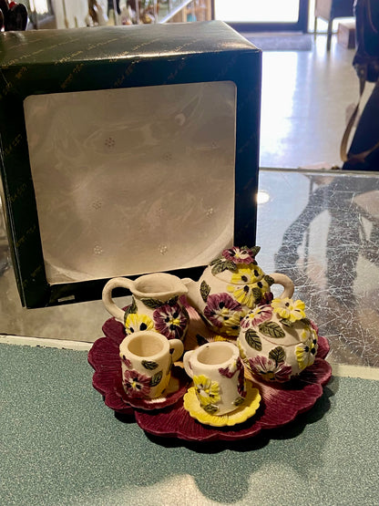 10 Piece Mini Tea Set | Pansy Floral Theme