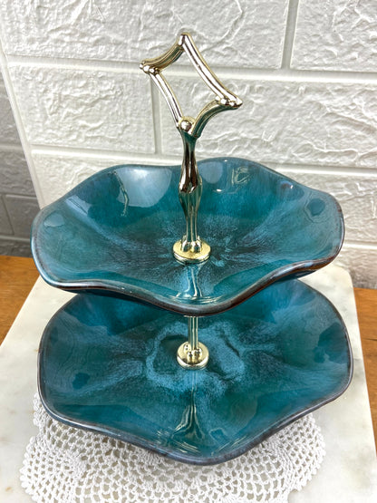 Ceramic Tiered Sandwich Tray by Blue Mountain Pottery