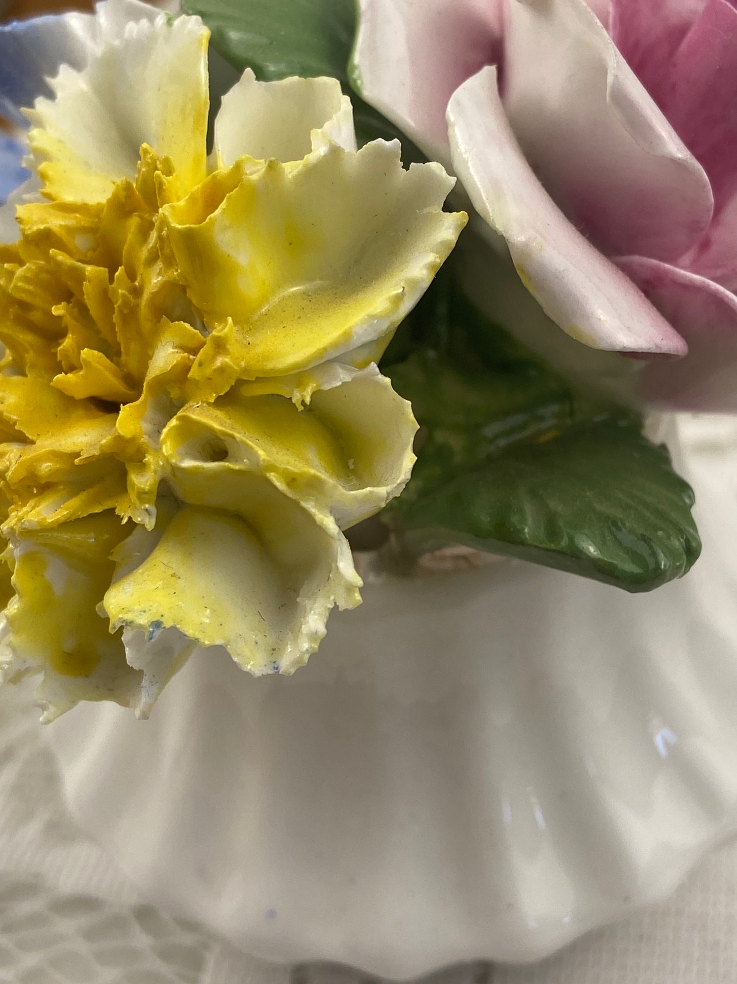 Handmade Porcelain Flowers in a Vase by Radnor Bone China, England