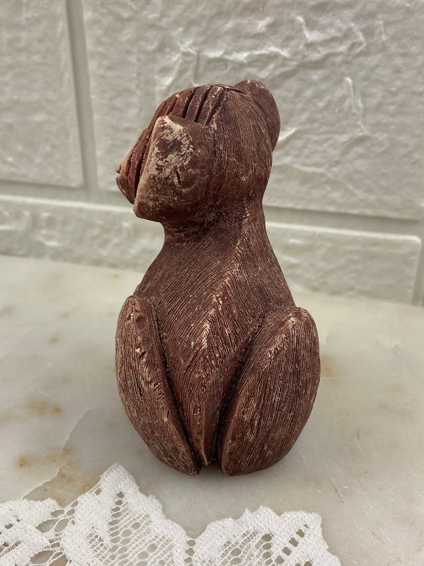Handmade Clay Monkey Sculpture by Artesania Rinconada