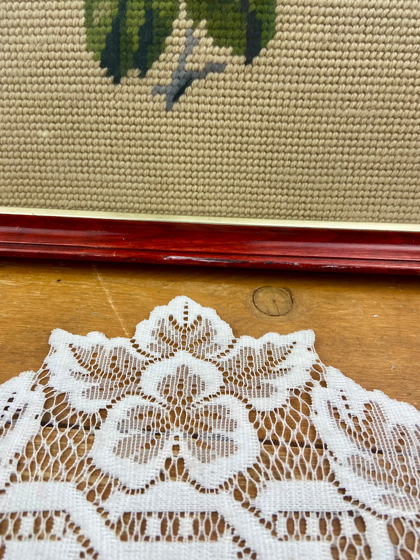 Framed Petit Point Roses