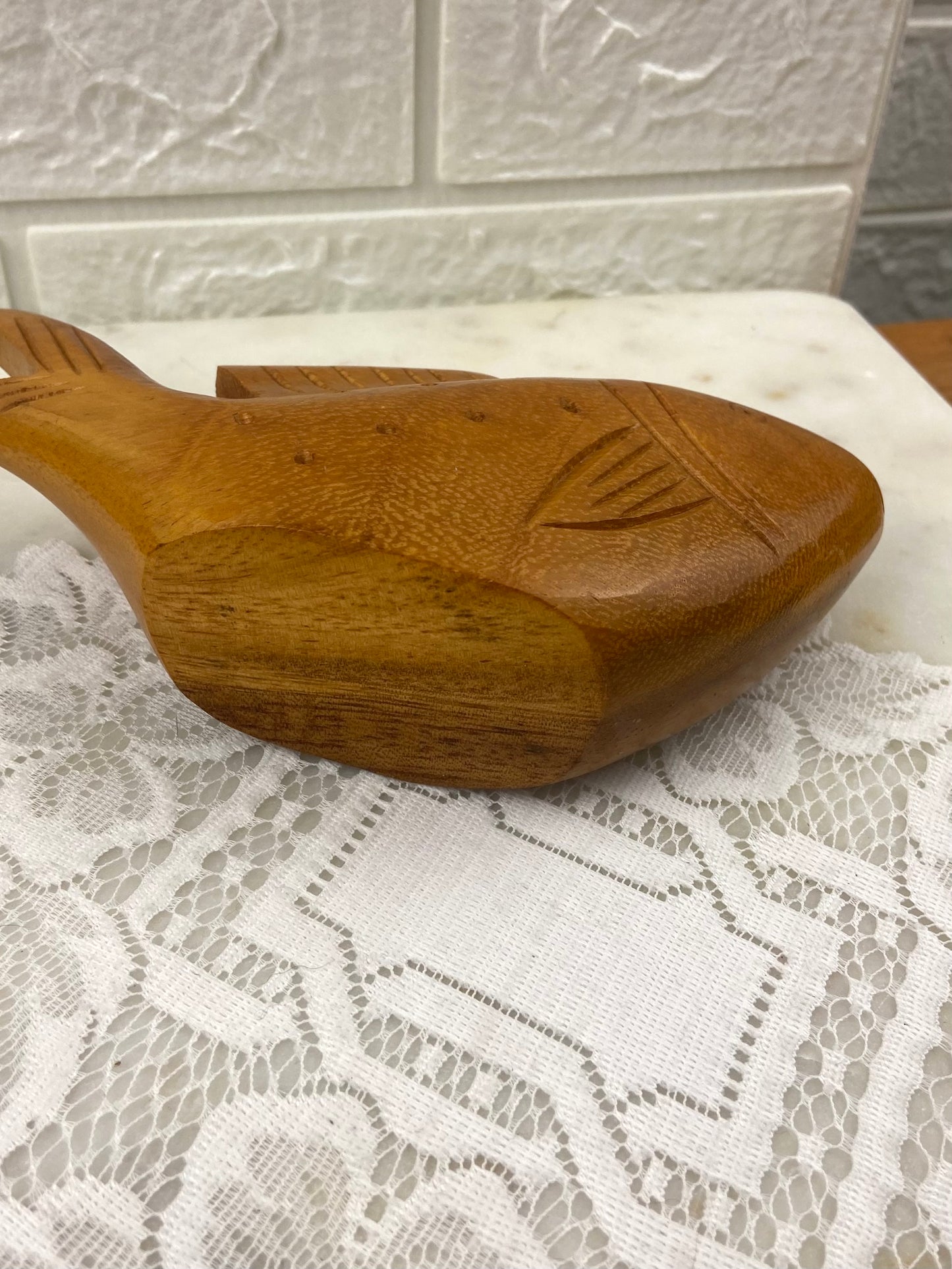 Wooden Fish-Shaped Toothpick Holder for Appetizers or Hors D’Oeuvres