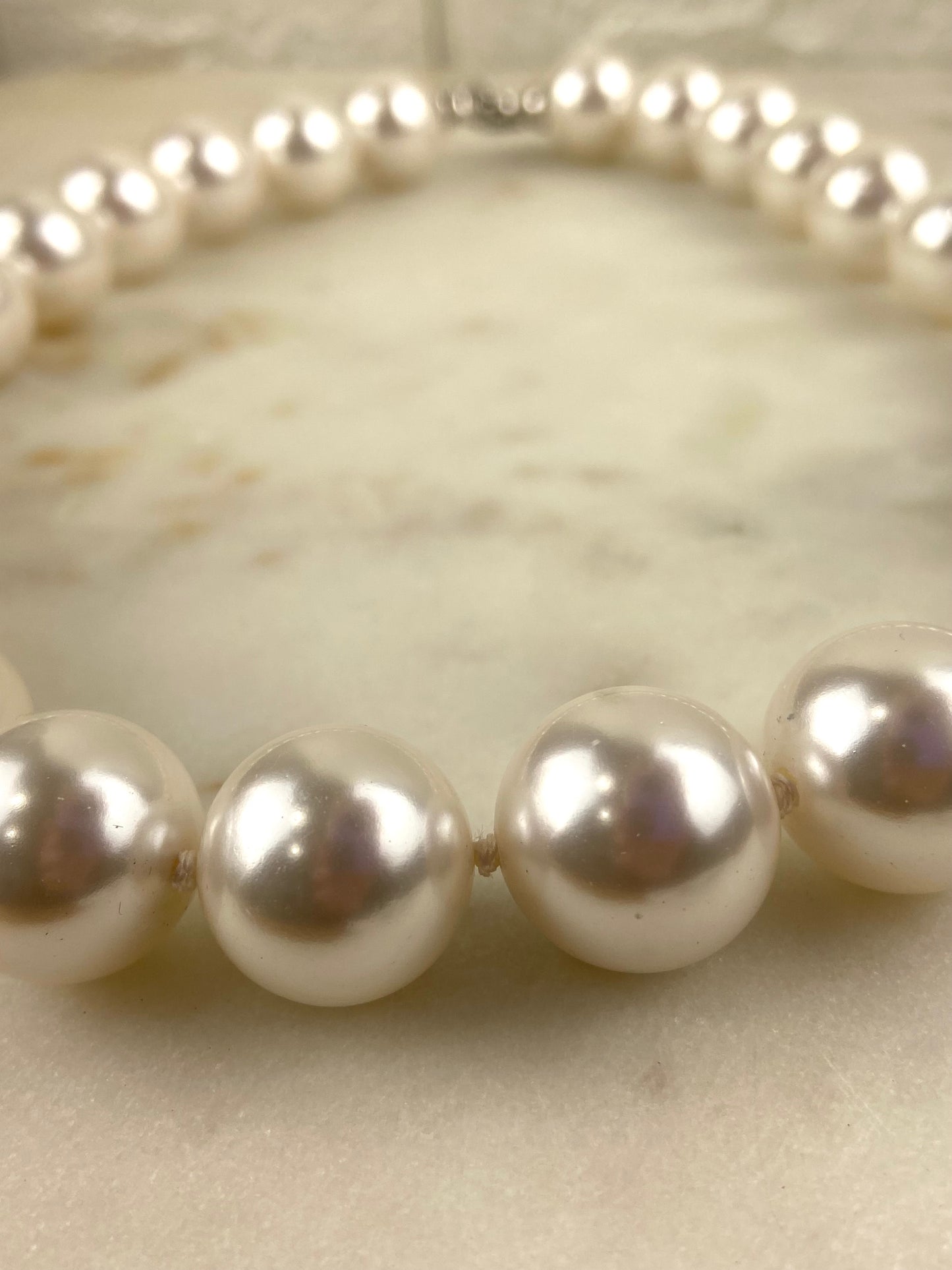 Hand Knotted Glass Pearl Necklace
