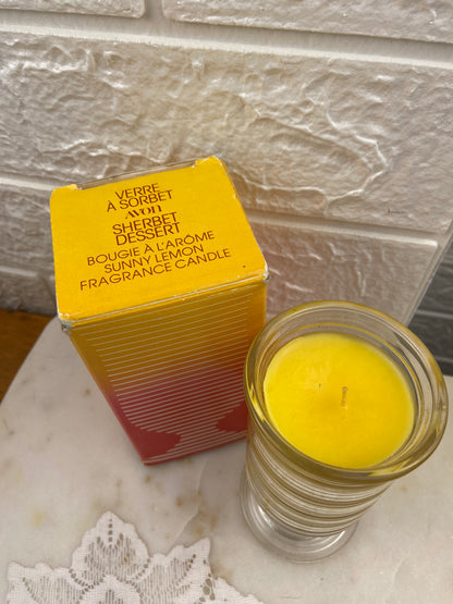 Vintage Avon | Sherbet Dessert Boxed Candle in Glass Goblet [Sunny Lemon Fragrance]