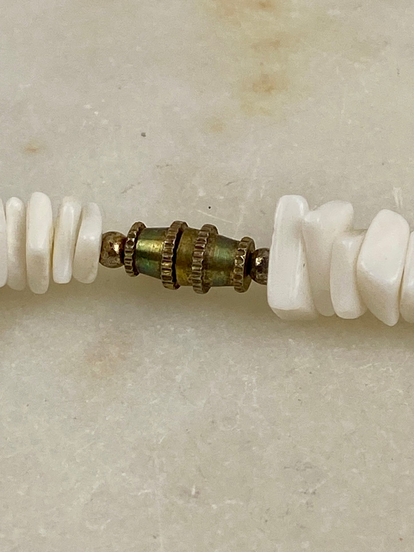 Beach Style White Puka Shell Necklace 19"