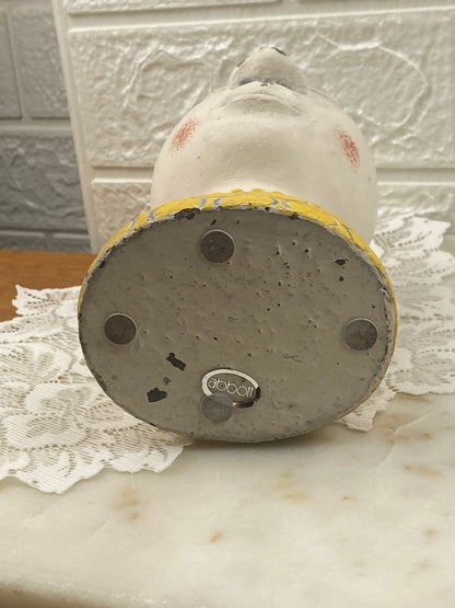 Small Hand Painted Concrete Head Planter / Candle Votive