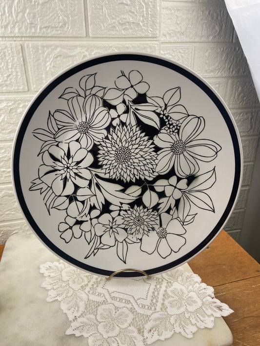 12” Mikasa Cera-Stone Serving Platter | Bouquet Pattern
