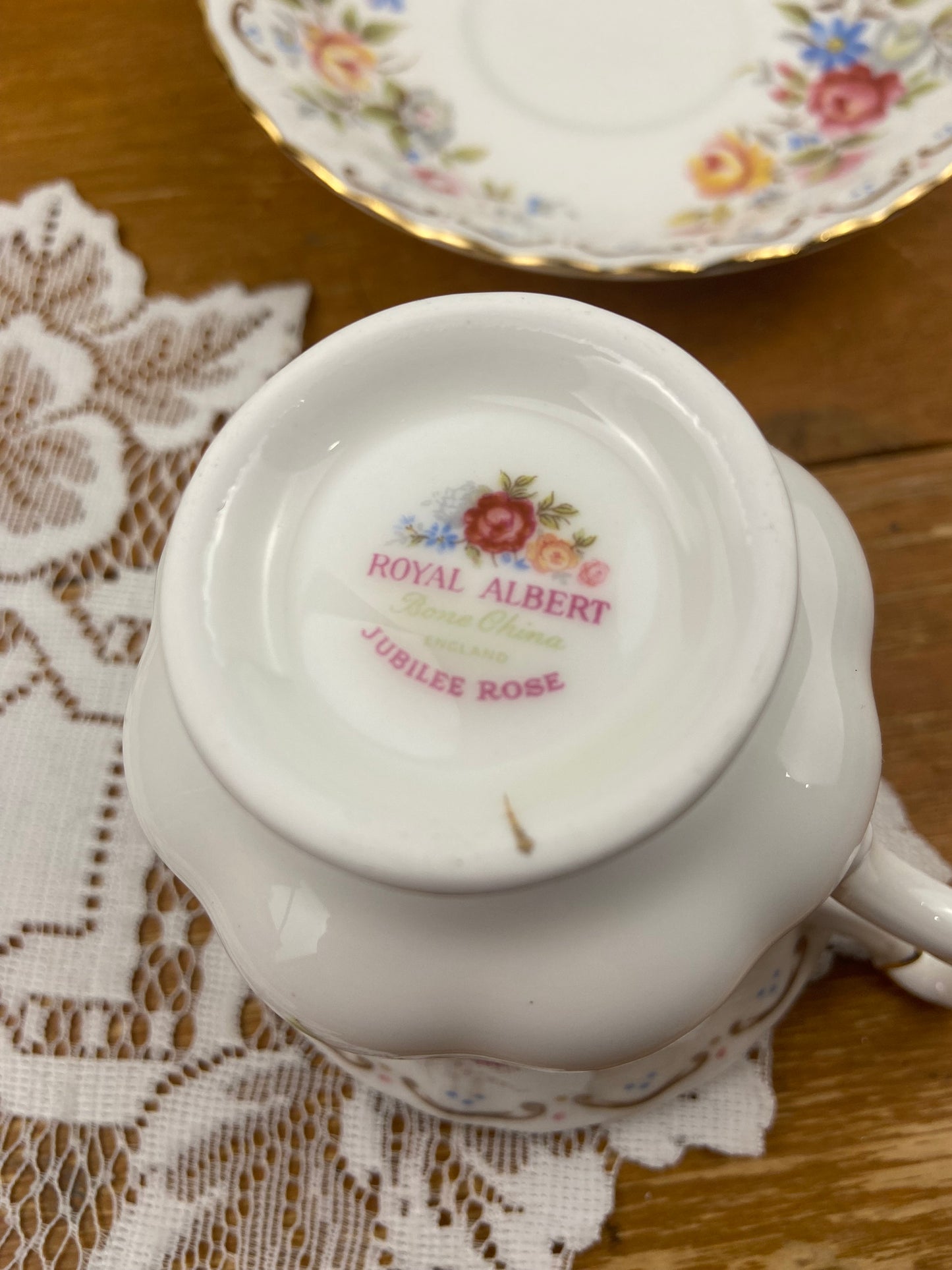 Royal Albert Bone China Teacup | Jubilee Rose Pattern