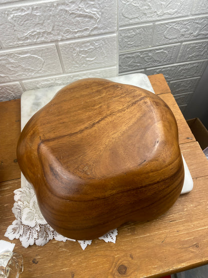 Flower-Shaped Wooden Bowl