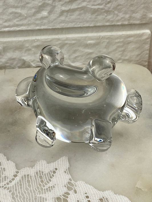 Hand Turned Glass Frog Paper Weight