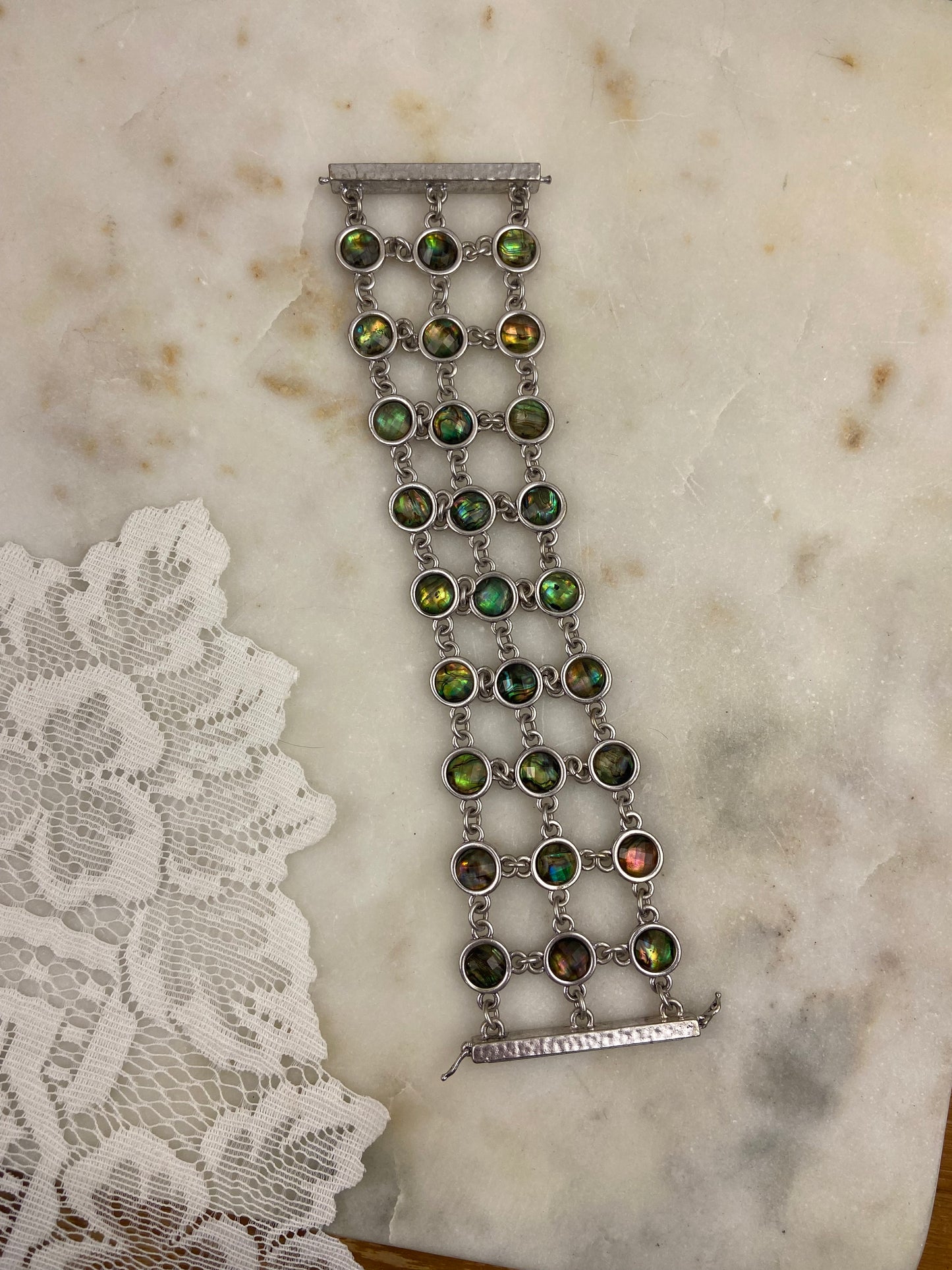 Metal and Glass Multi-Strand Bracelet with Magnetic Clasp by Lucky Brand